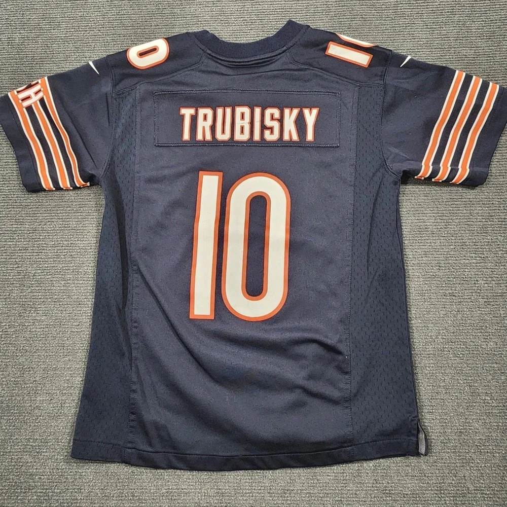 Nike Chicago Bears Mitchell Trubisky Youth Medium 10/12 Navy Blue Jersey